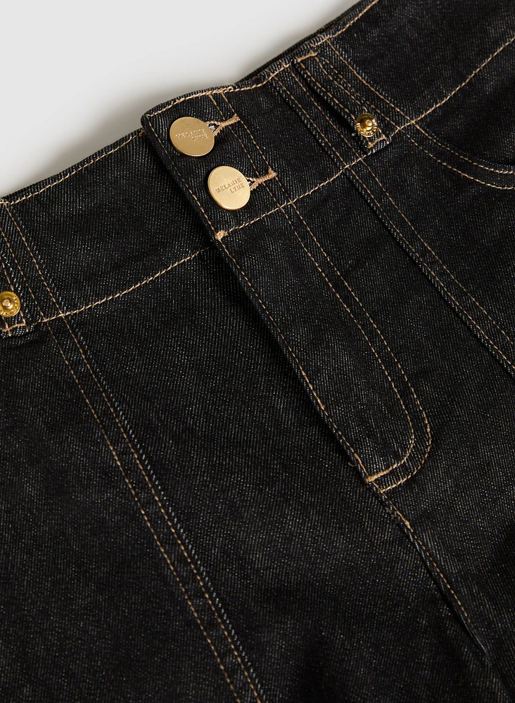 Double-Button Jean Shorts