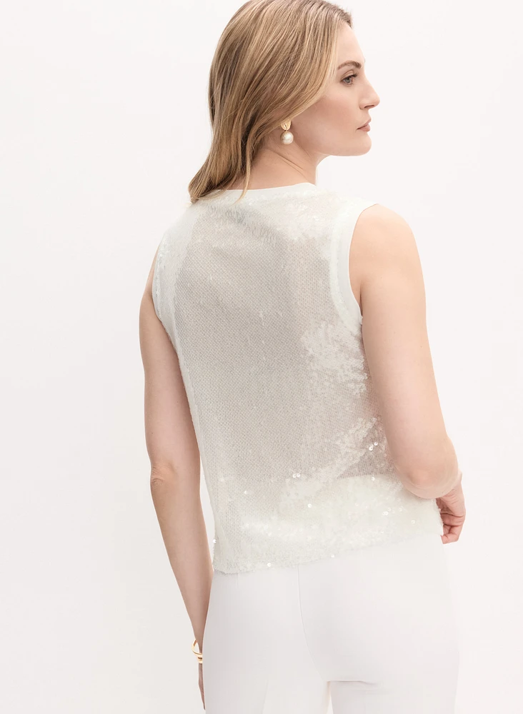 Haut sans manches à paillettes