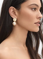 Shell & Pearl Drop Earrings