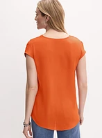Blouse en crêpe à col bénitier