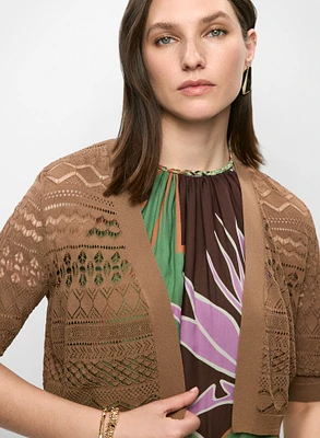 Boléro en tricot pointelle