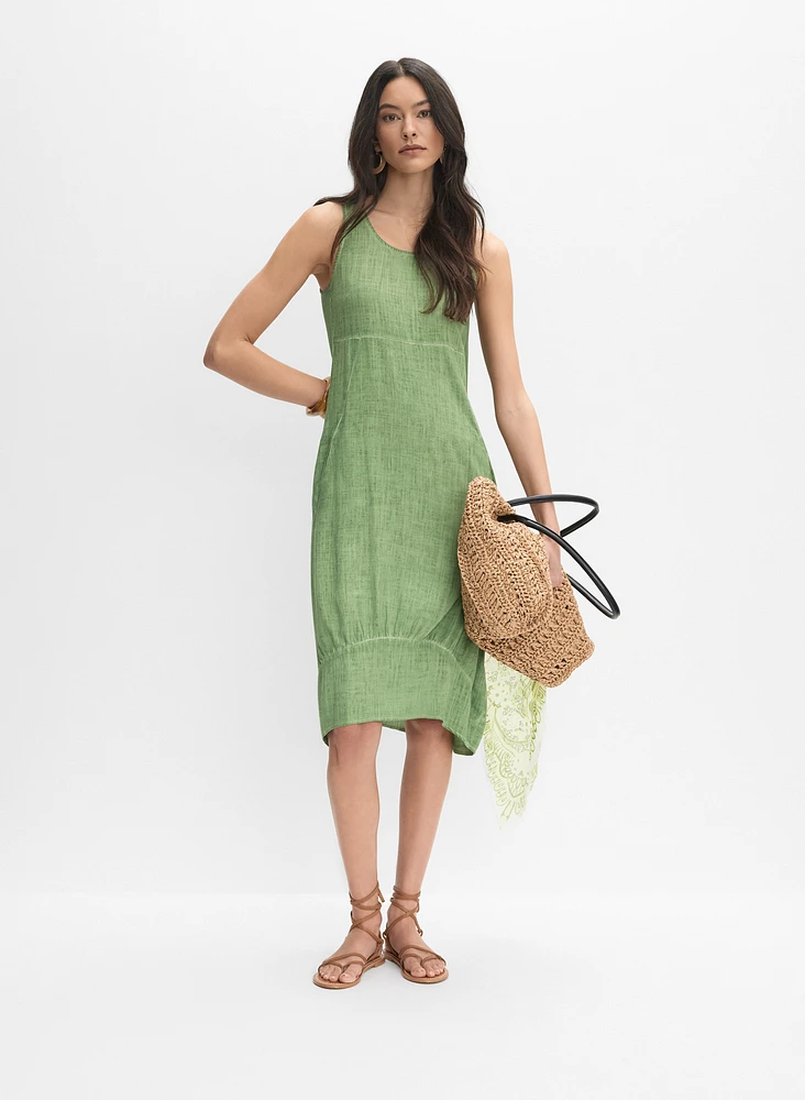 Robe midi en mélange de lin