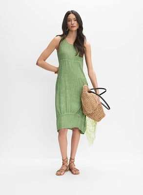 Robe midi en mélange de lin