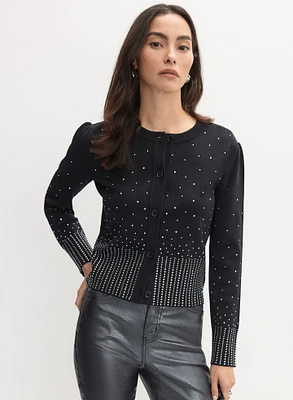 Cardigan orné écourté