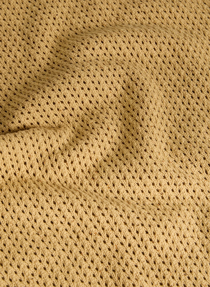 Sleeveless Open-Knit Sweater