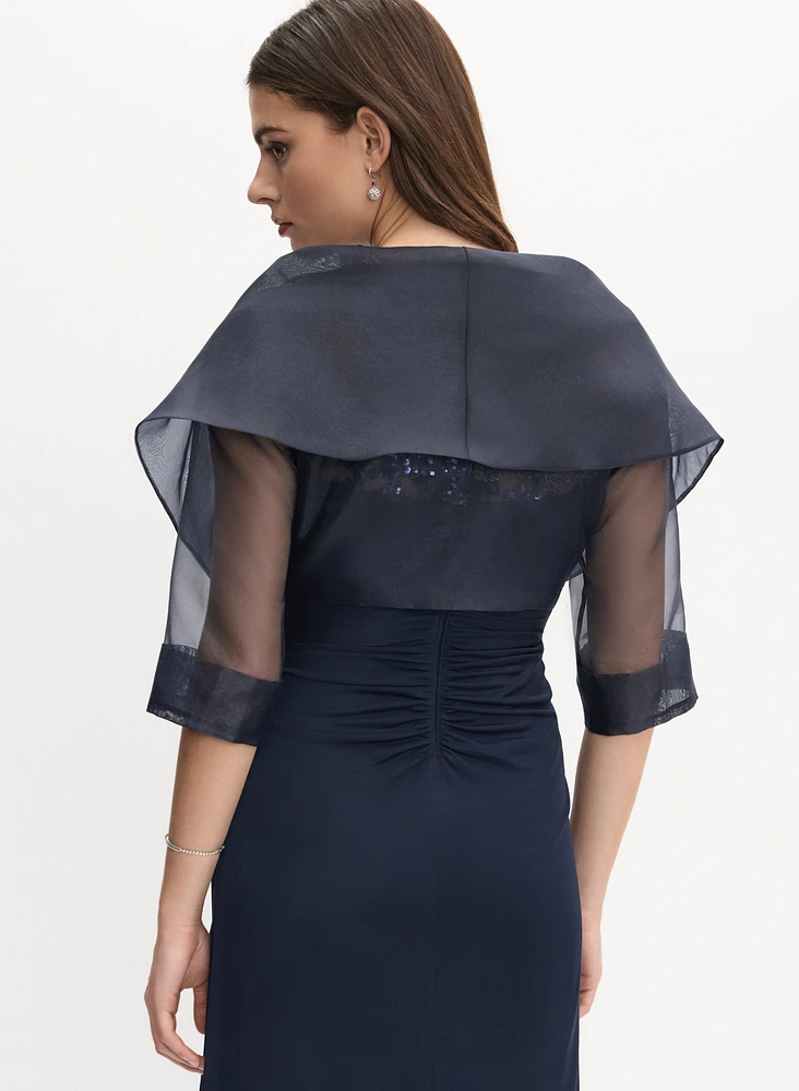 Boléro en organza avec lien à nouer