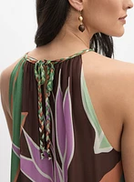 Graphic Palm Print Maxi Dress