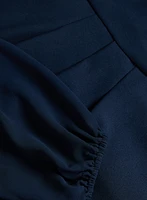 Robe plissée à manches bouffantes