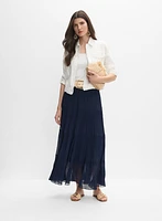 Jupe maxi en chiffon plissée