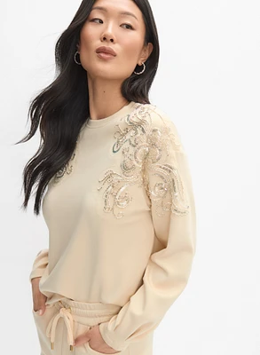 Sequin Embellished Sweatshirt