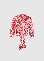 Blouse à motifs en lin