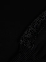 Lace Detail Balloon Sleeve Sweater