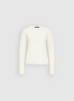Embossed Floral Motif Sweater