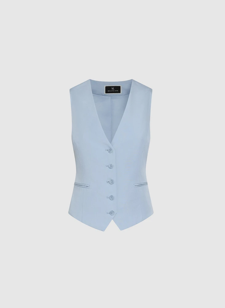 Veste sans manches en mélange de lin