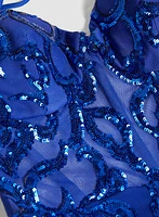 Sweetheart Neck Sequin Gown