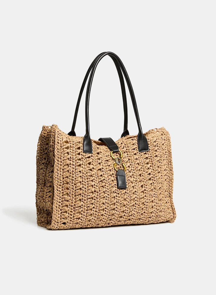 Woven Straw Tote Bag