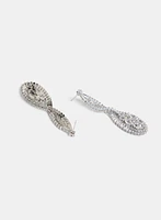 Twisted Cubic Zirconia Chandelier Earrings