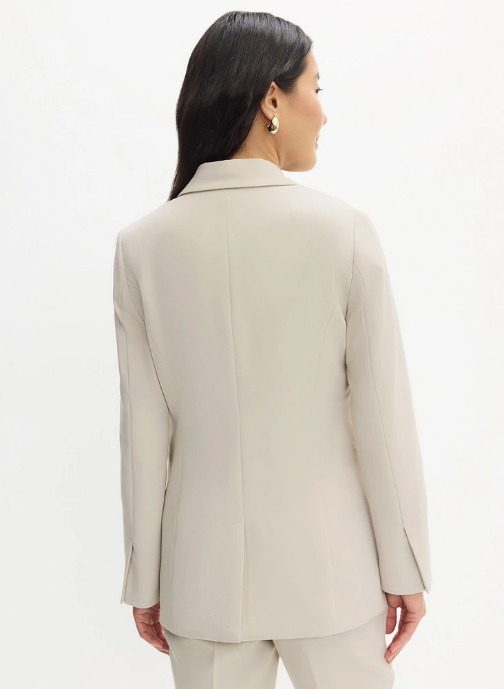 Notch Collar Single Button Jacket