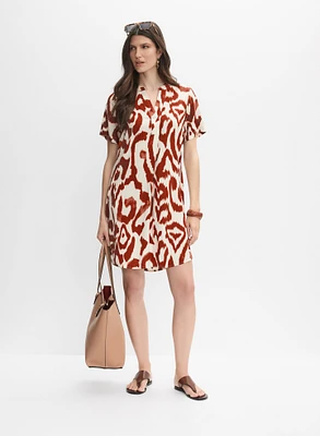 Abstract Print Short Dress