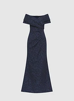 Off-The-Shoulder Jacquard Dress