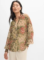 Blouse en chiffon à motif paisley
