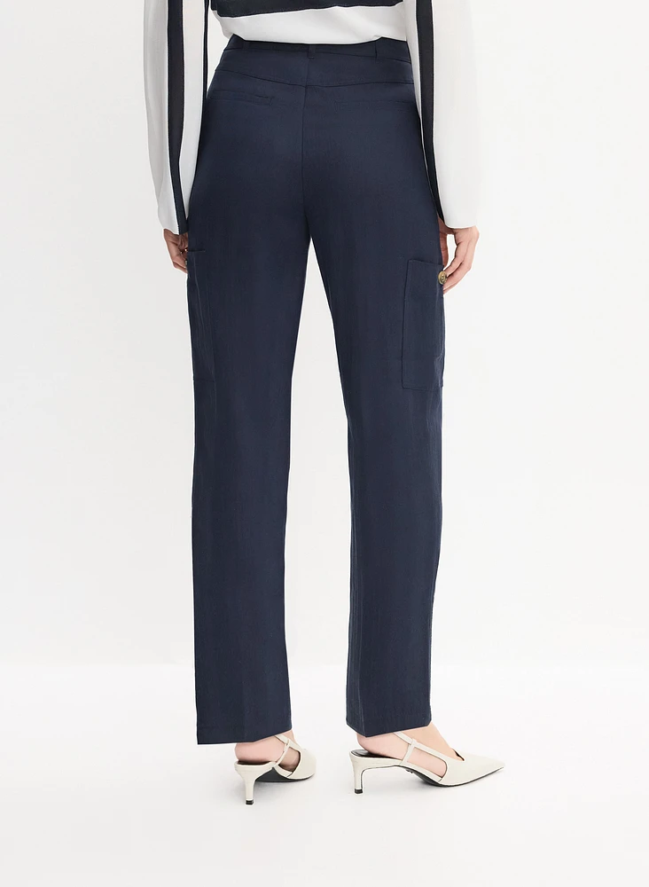 Pantalon à jambe droite poche cargo