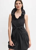 Belted Taffeta Dres