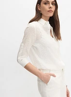 Tonal Gingham Print Blouse