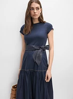 Robe ajustée et évasée en coton