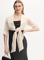 Tie-Front Organza Bolero