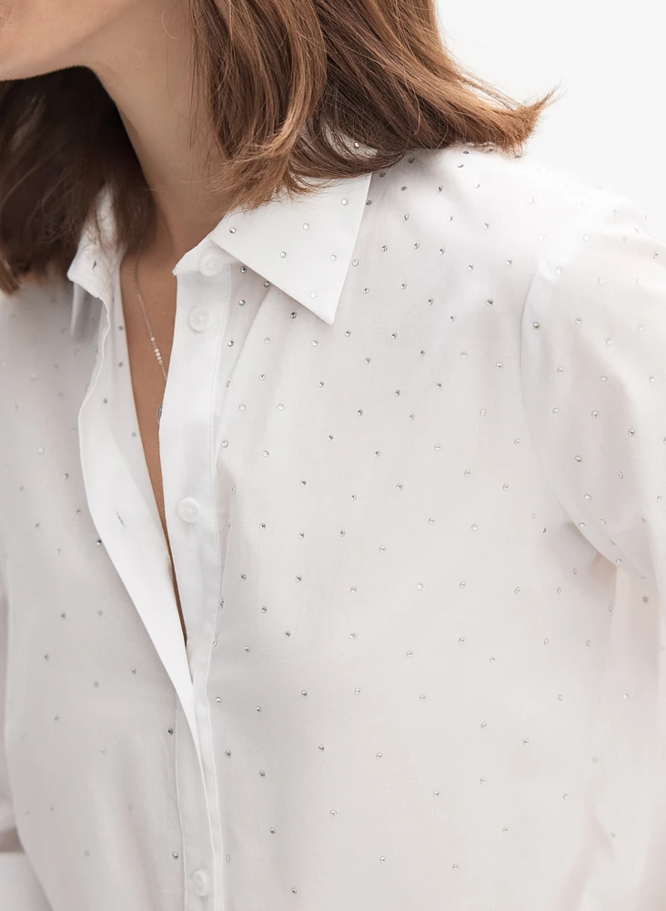 Blouse en coton ornée de pierres