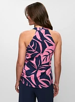 Blouse florale à volants en lin