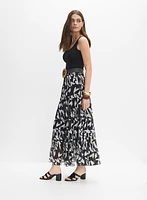 Jupe maxi à motif géométrique