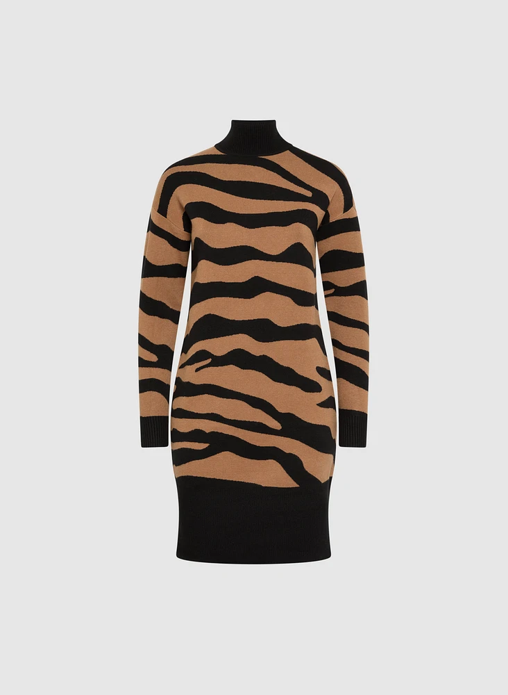 Animal Jacquard Knit Dress
