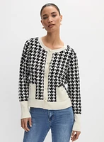 Cardigan à motif pied-de-poule