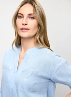 Blouse en lin avec poches à sequins