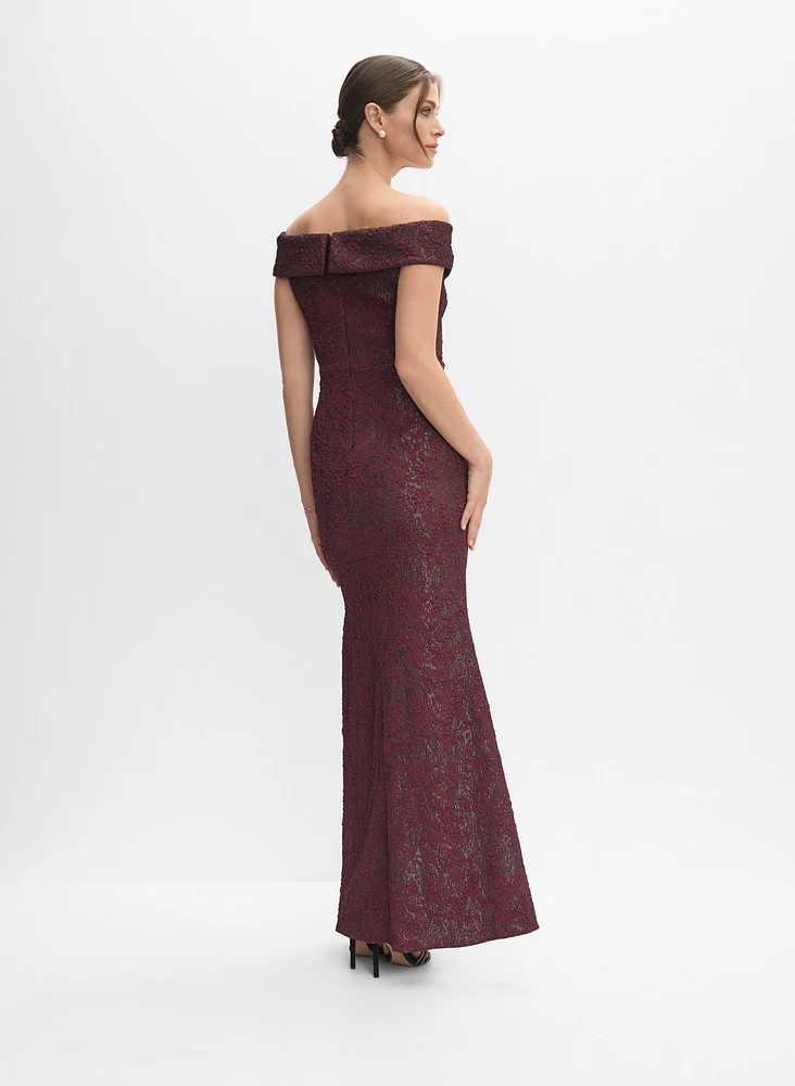 Robe métallique en jacquard
