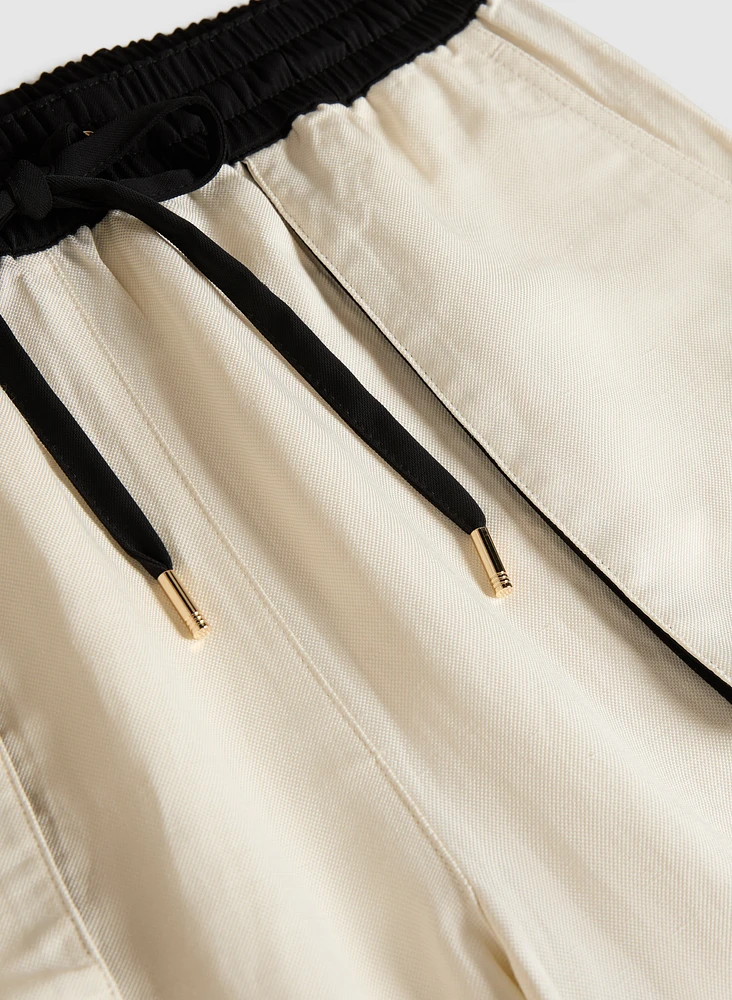 Contrast Waistband Pants