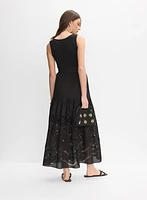 Robe maxi en coton à découpes