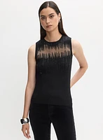 Camisole à détails transparents et pierres
