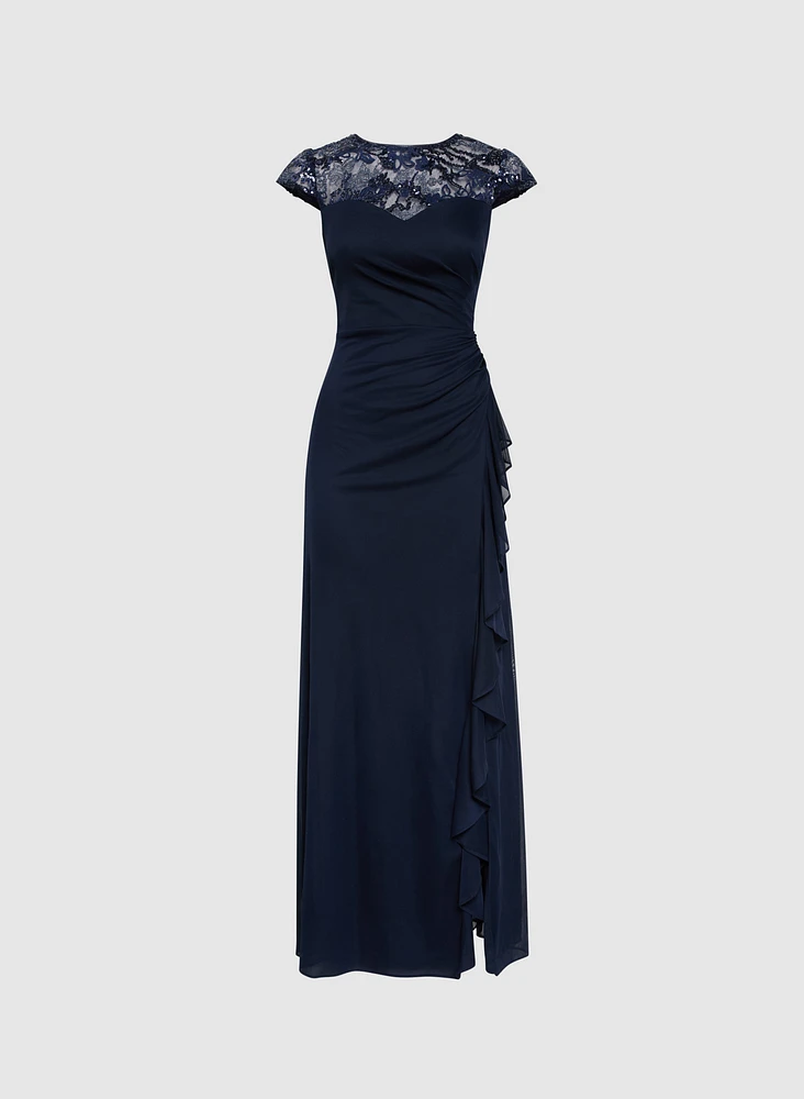 Robe à volants en cascade et paillettes
