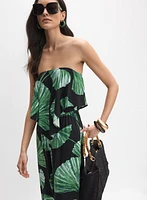 Combinaison-bustier à motif tropical