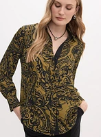 Blouse boutonnée à motif paisley