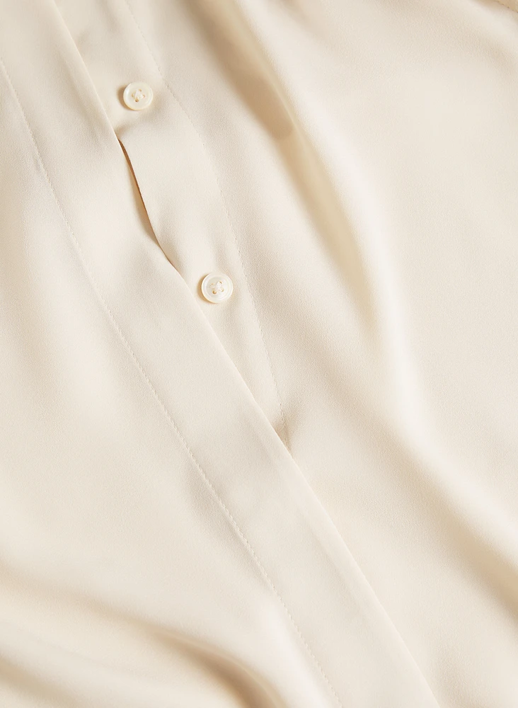 Draped Puff Sleeve Blouse