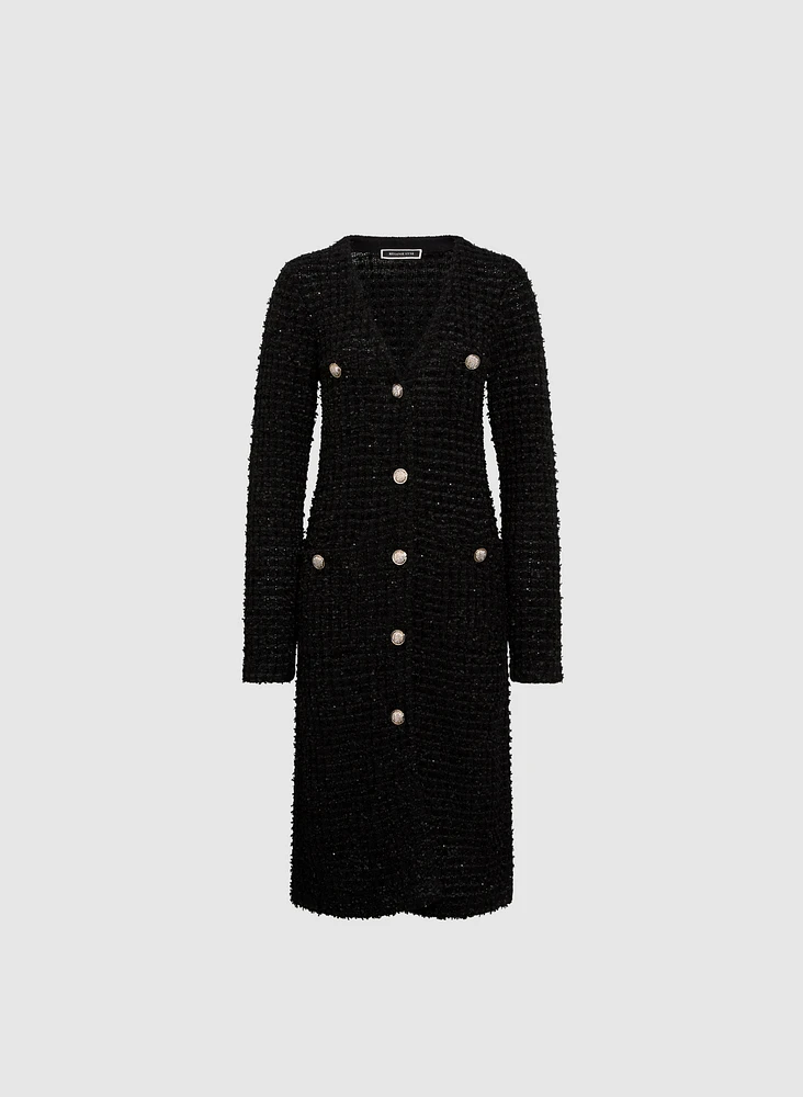 Cardigan boutonné longueur tunique