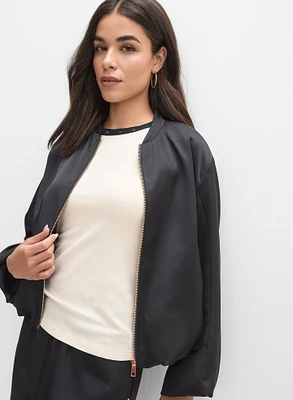 Veste aviateur en satin