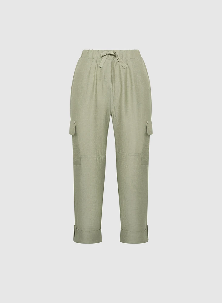 Crinkled Cargo Capris