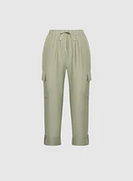 Crinkled Cargo Capris