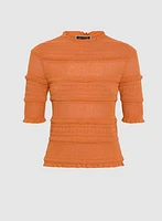 Pull en tricot à ourlet ondulé