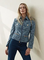 Zip Front Bouclé Jacket